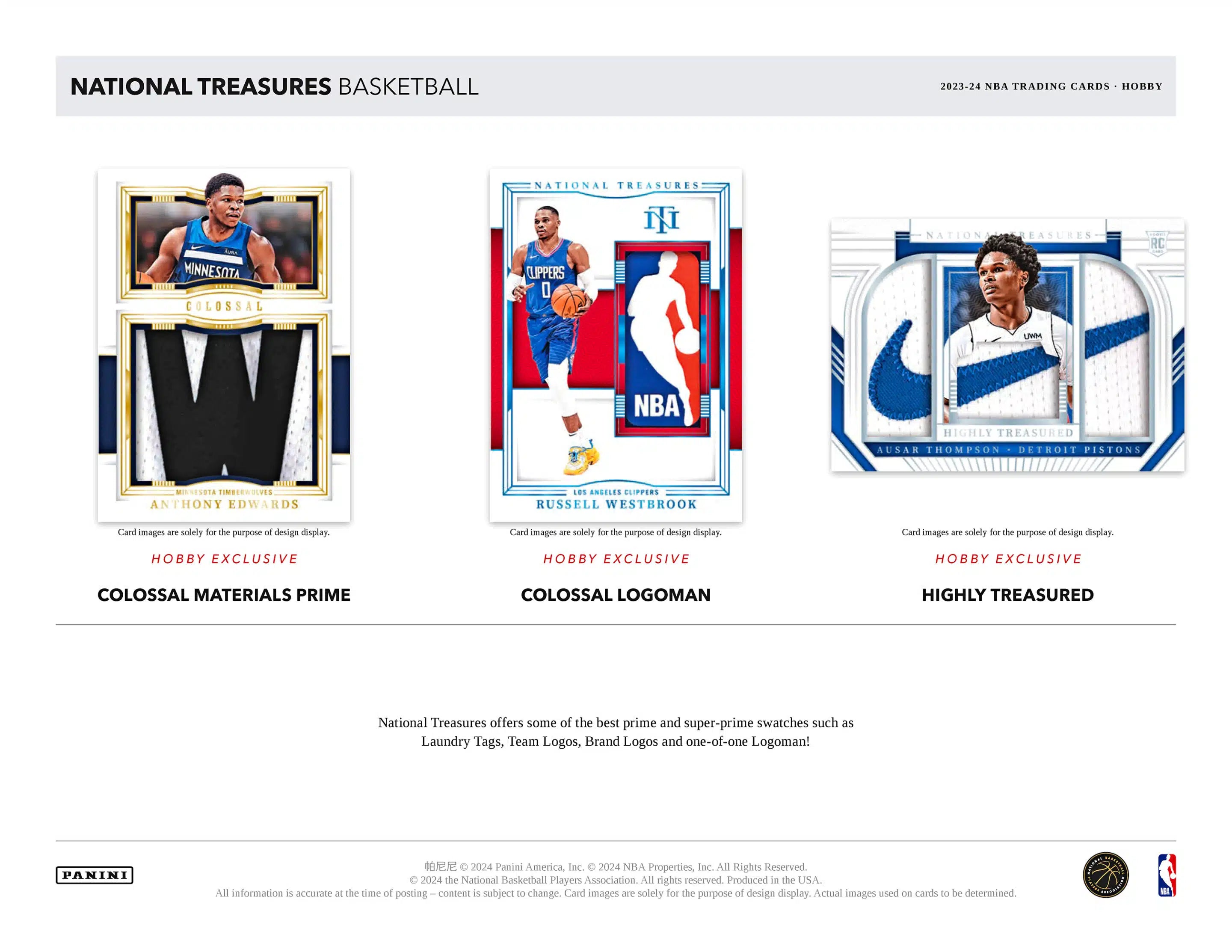 Panini National Treasures NBA Basketball 2023/24 - Hobby Box、mySite、waistdrama