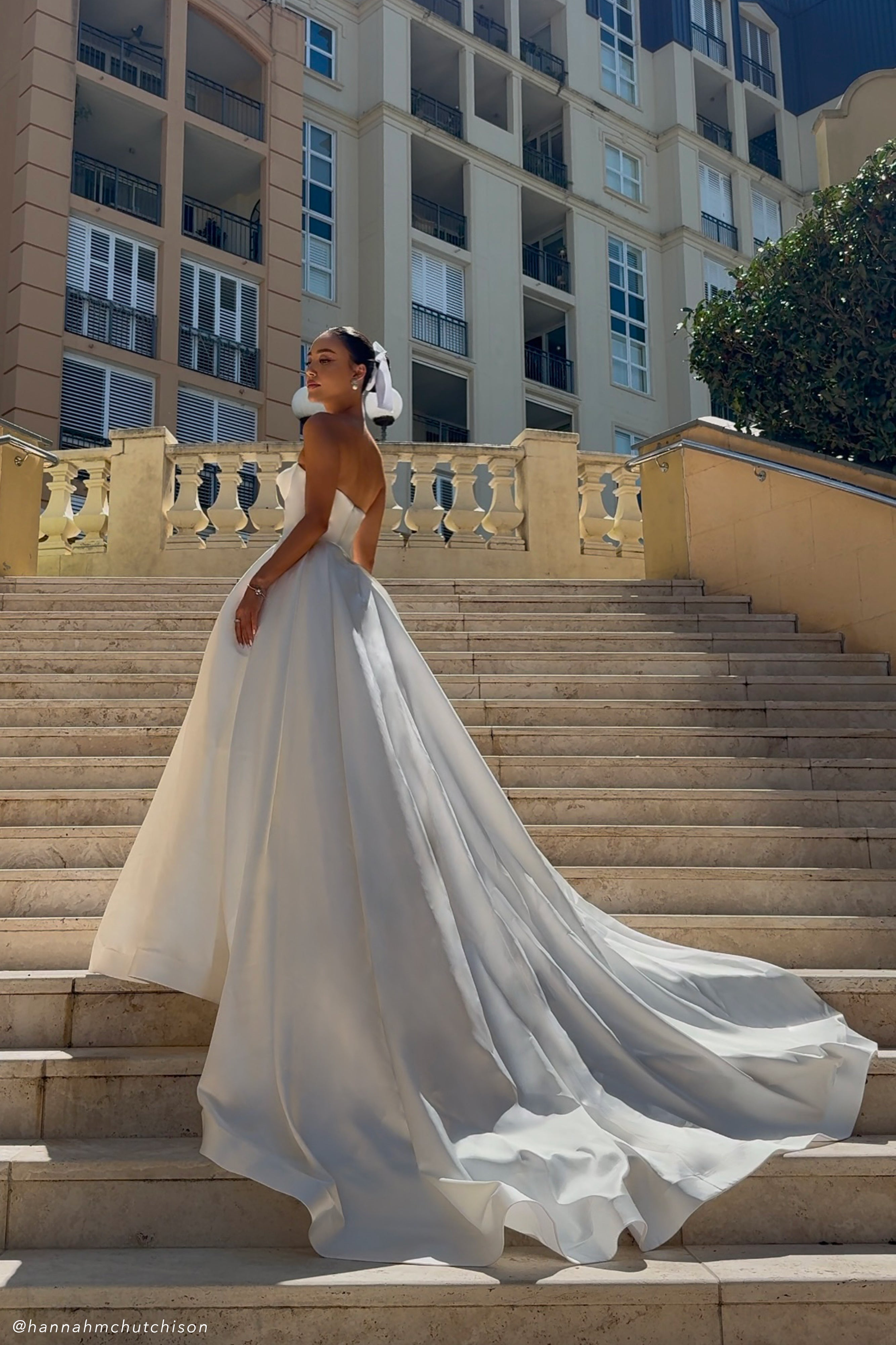 Delphine Satin Strapless Maxi Gown - White、mySite、solidvoid