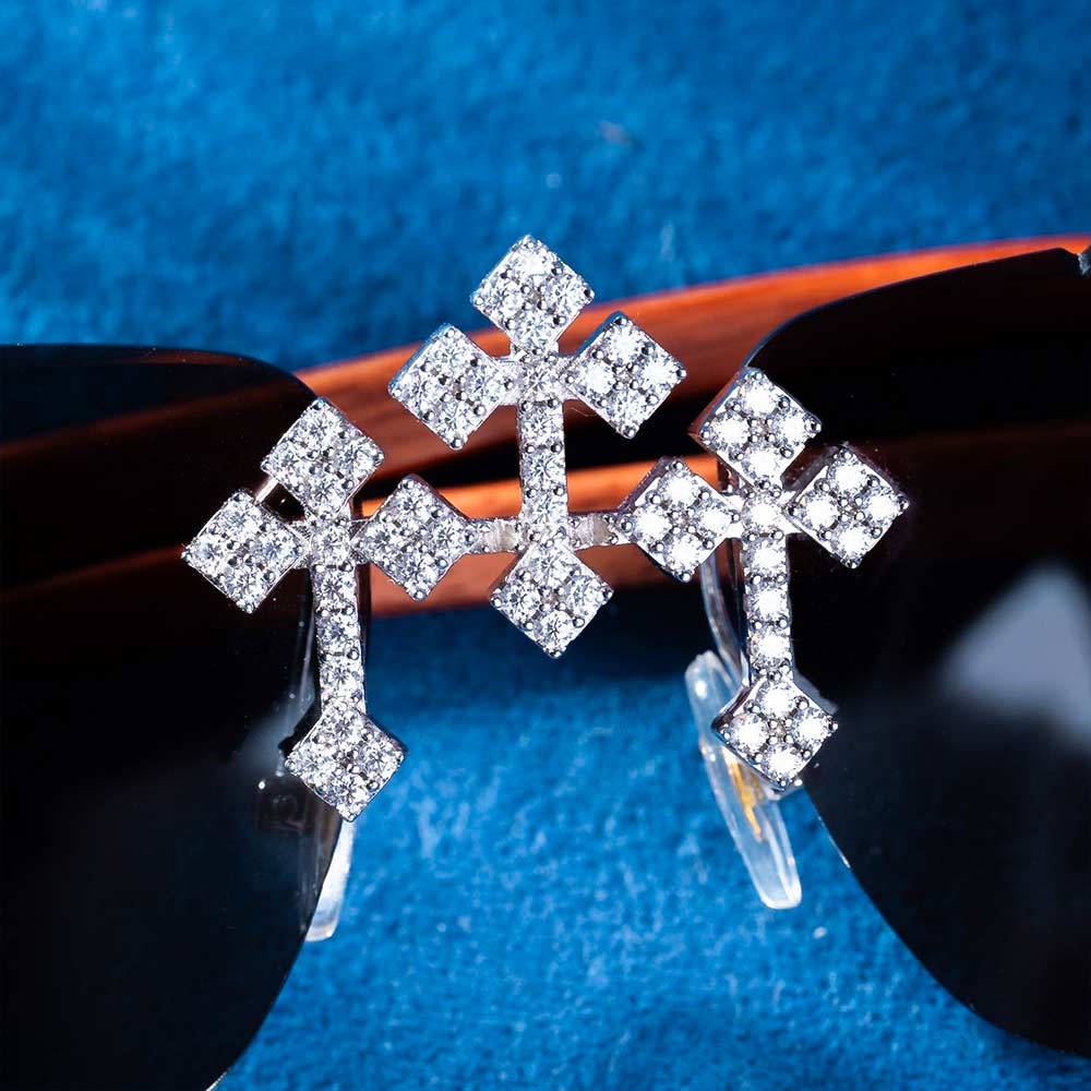 Moissanite Fleuree Cross Sunglasses 14K Gold、mySite、hinf8tx79