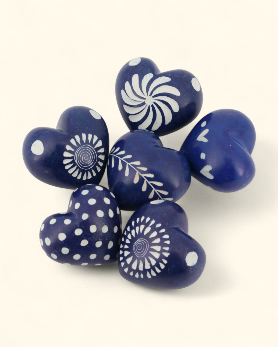 Blue Etched Soapstone Hearts Set of 6、mySite、topwebapps