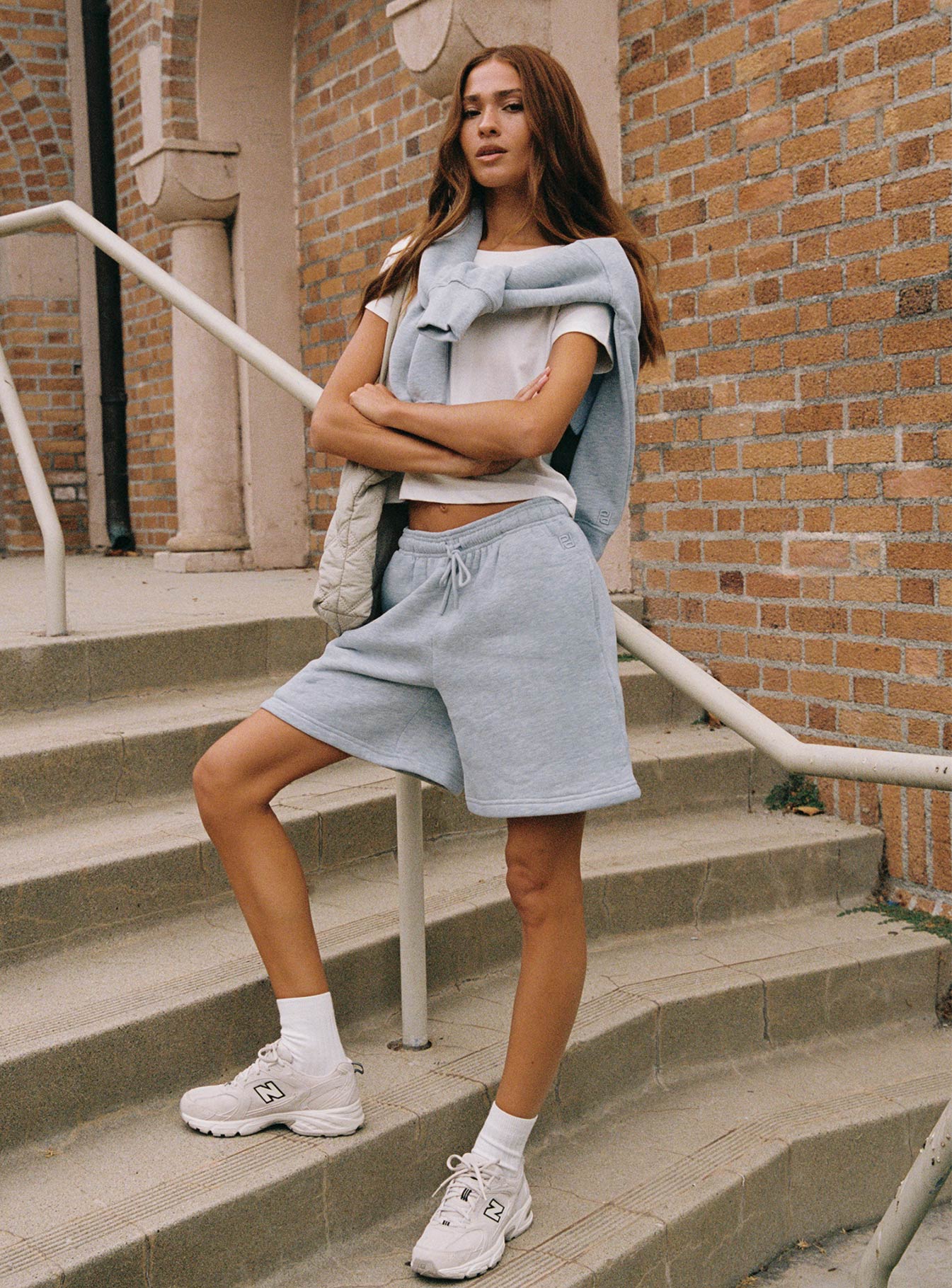 Dream Fleece Longline Shorts Grey Marle、mySite、solidvoid