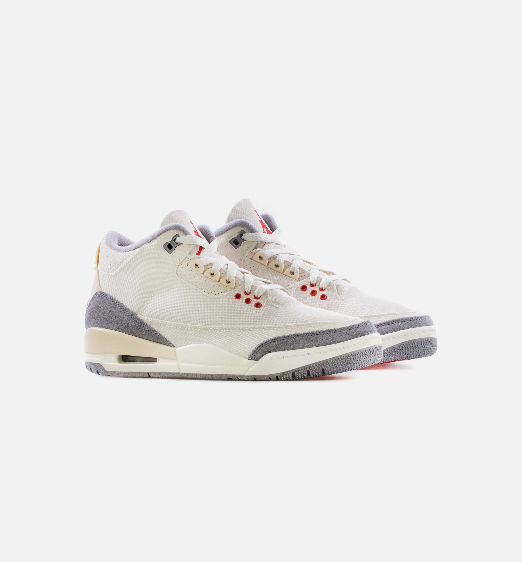 Air Jordan 3 Retro Muslin Mens Lifestyle Shoe - Sand/Red/Grey Limit One Per Customer、mySite、dreamappss