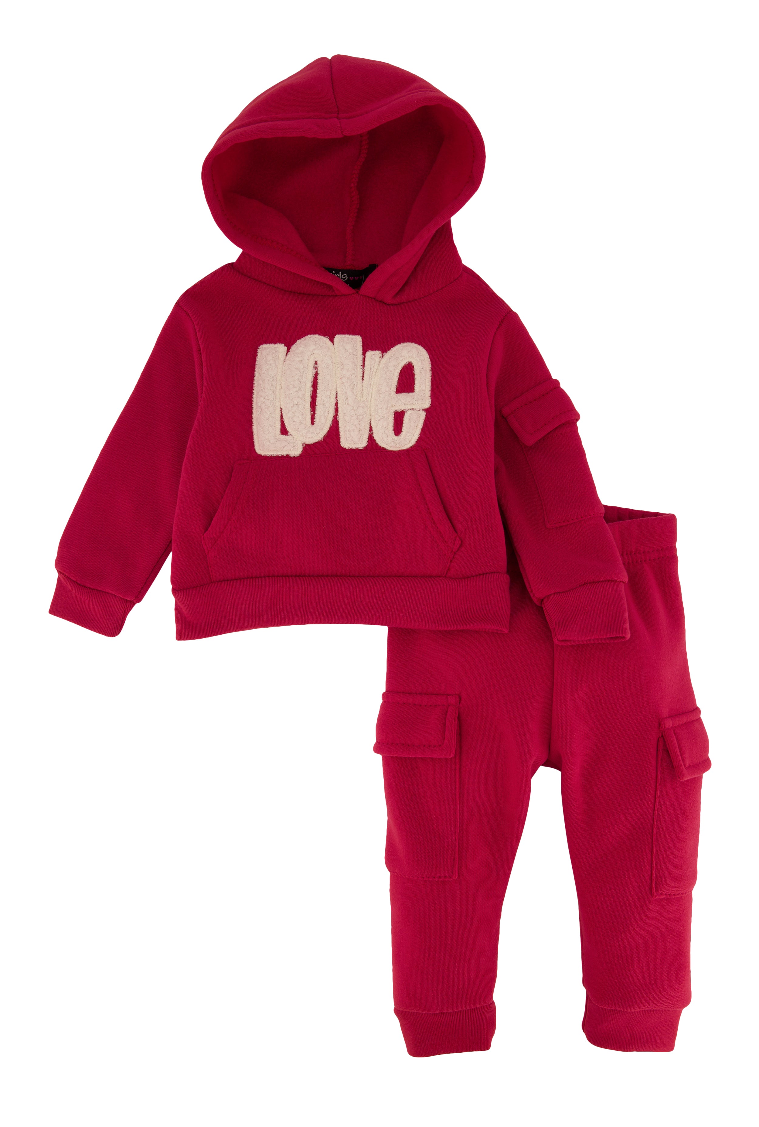 Baby Girls 0-9M Love Hoodie and Cargo Joggers、mySite、camillekostekn