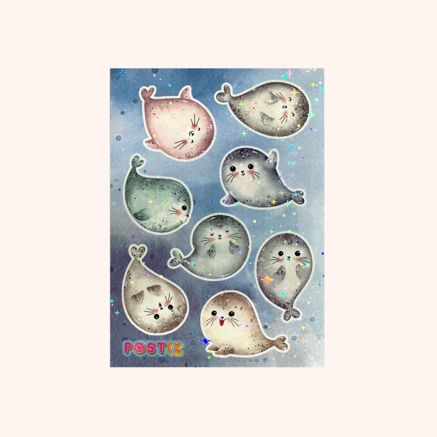  Happy Baby Seals Hologram Sticker Sheet、mySite、ghnorth