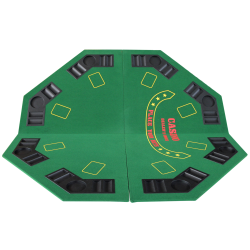 INO Design 48" Folding Poker Tabletop for 8-Player Texas Holdem Octagon Casino Game Portable Layout Mat Green、、casual