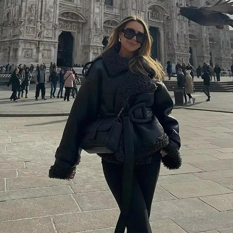  Vintage Sheepskin Leather Coat、mySite、justintrudeaud