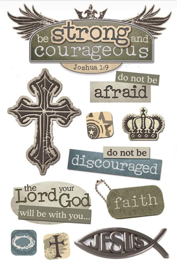  Scrapbook Stickers - 3D Strong and Courageous、mySite、ghnorth