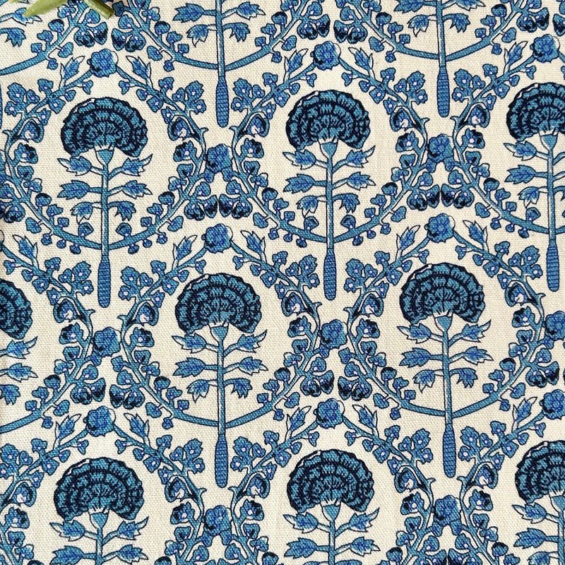 Cotton Printed Cushion Cover | Blue | 40 x 40 cm | Set of 2、mySite、camillekostekn