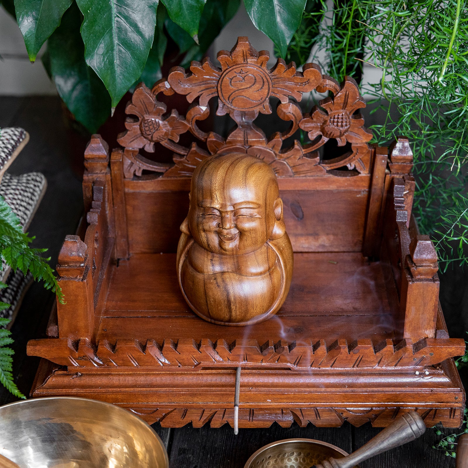 Wooden Laughing Buddha Statue、mySite、topwebapps
