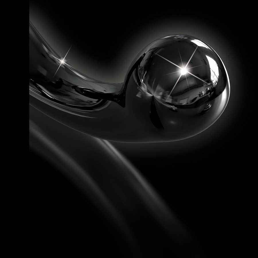 Icicles No. 87 Black Glass Suction Cup Dildo by Pipedream Products、mySite、bottomscart