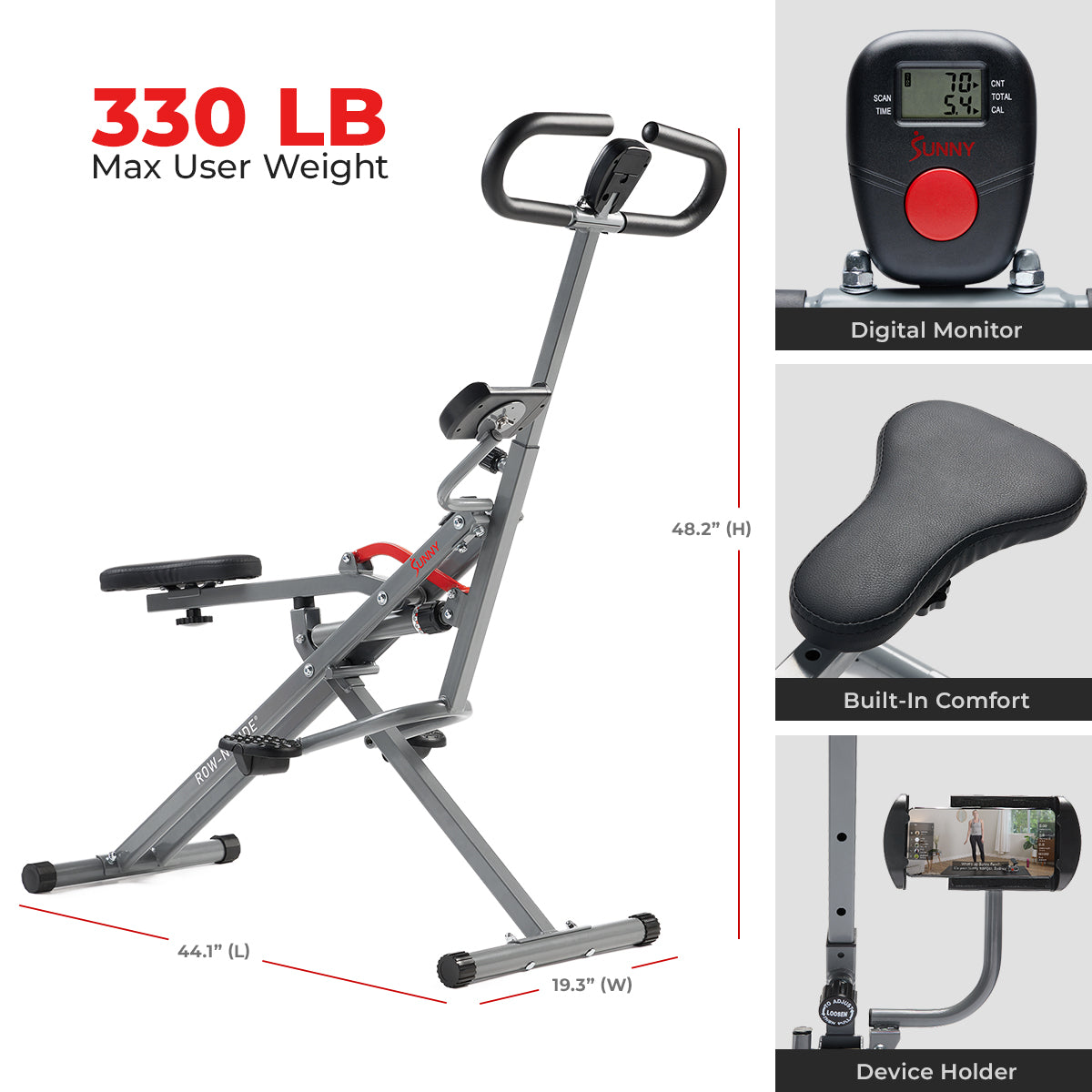  Smart Upright Row-N-Ride® Hydraulic Squat Assist Trainer Machine for Abs and Glute Workout、mySite、ghnorth