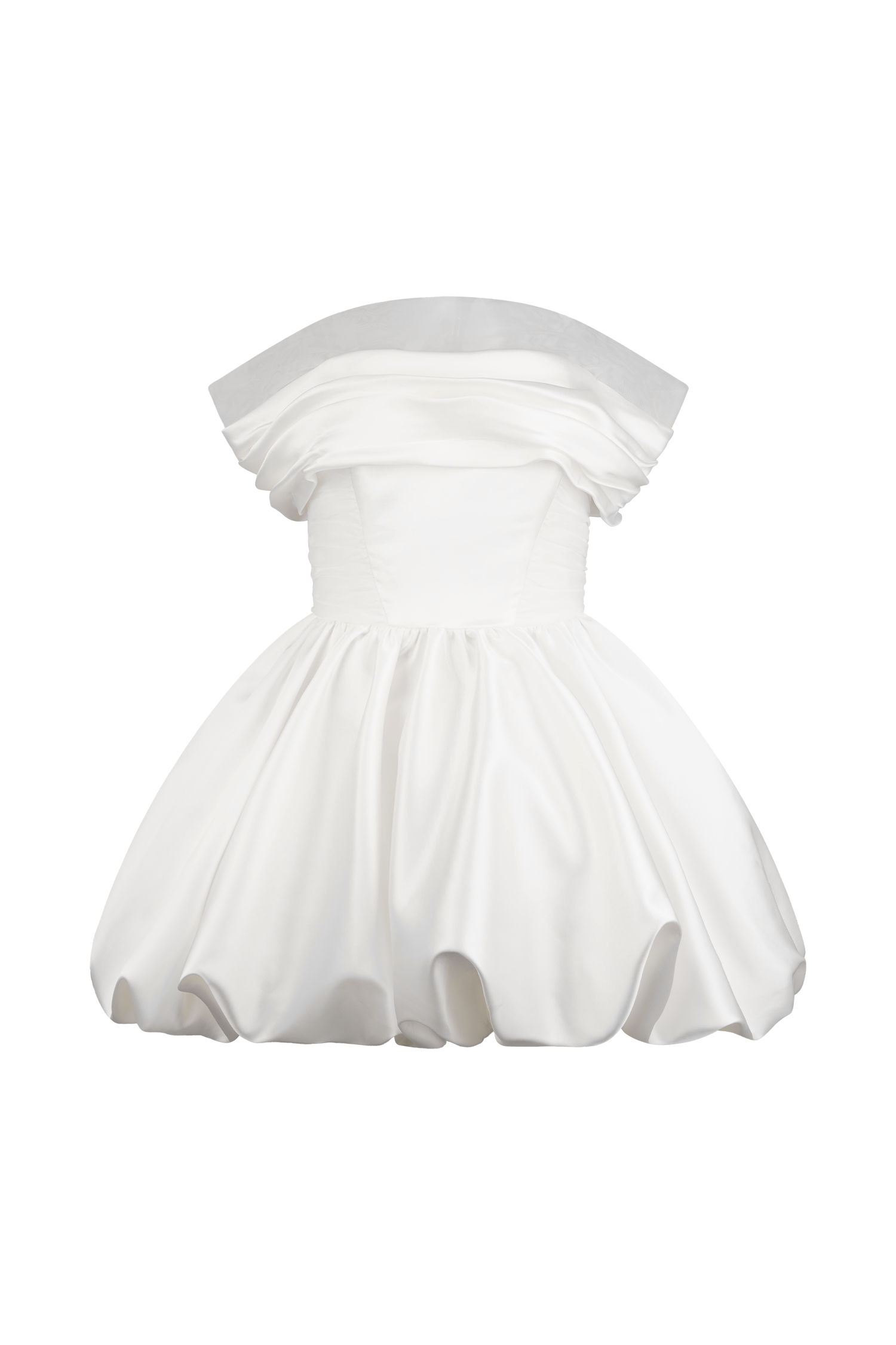 Lauretta Off Shoulder Mini Dress - White、mySite、solidvoid