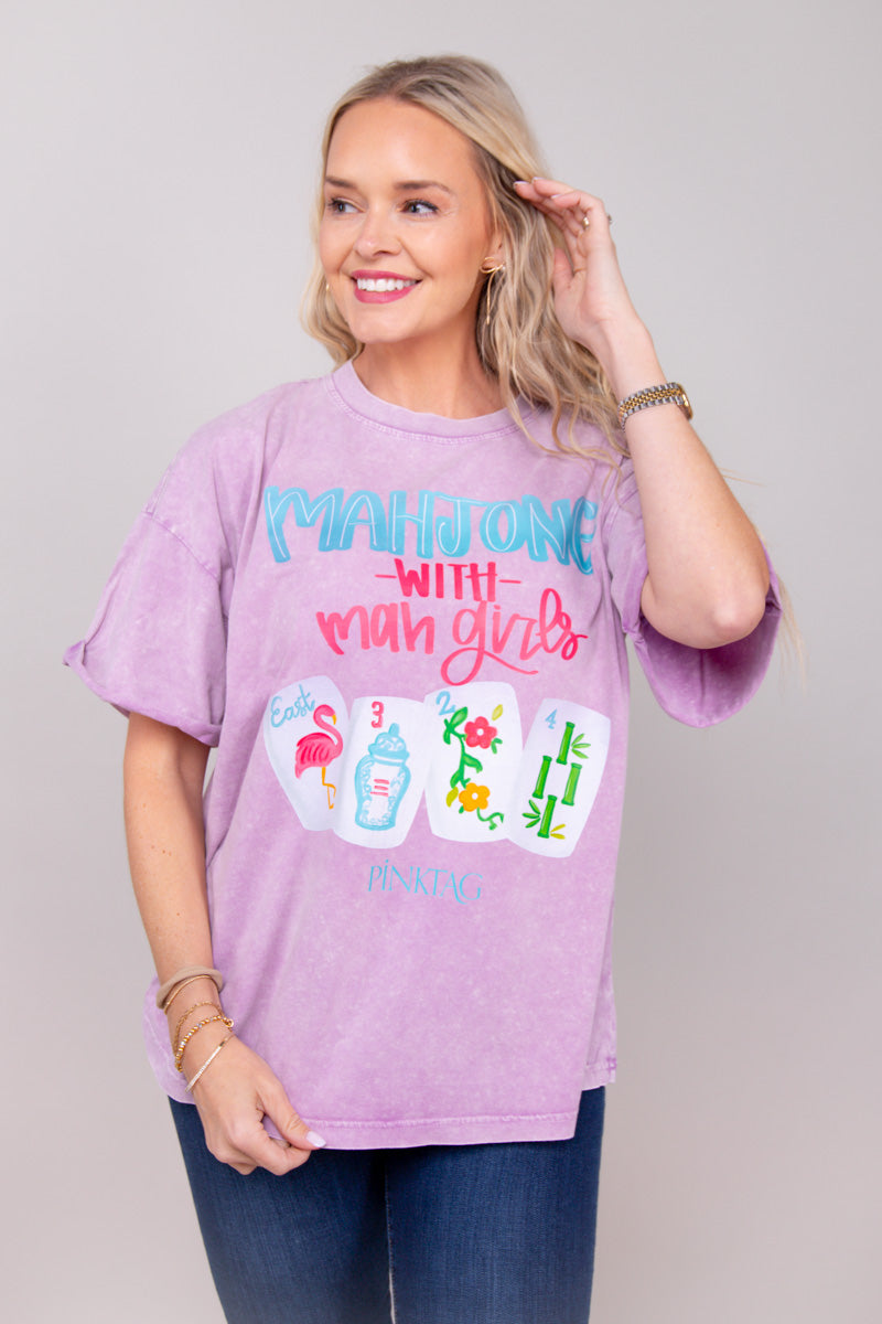 Mahjong With Mah Girls Graphic Tee、mySite、hinf8tx79