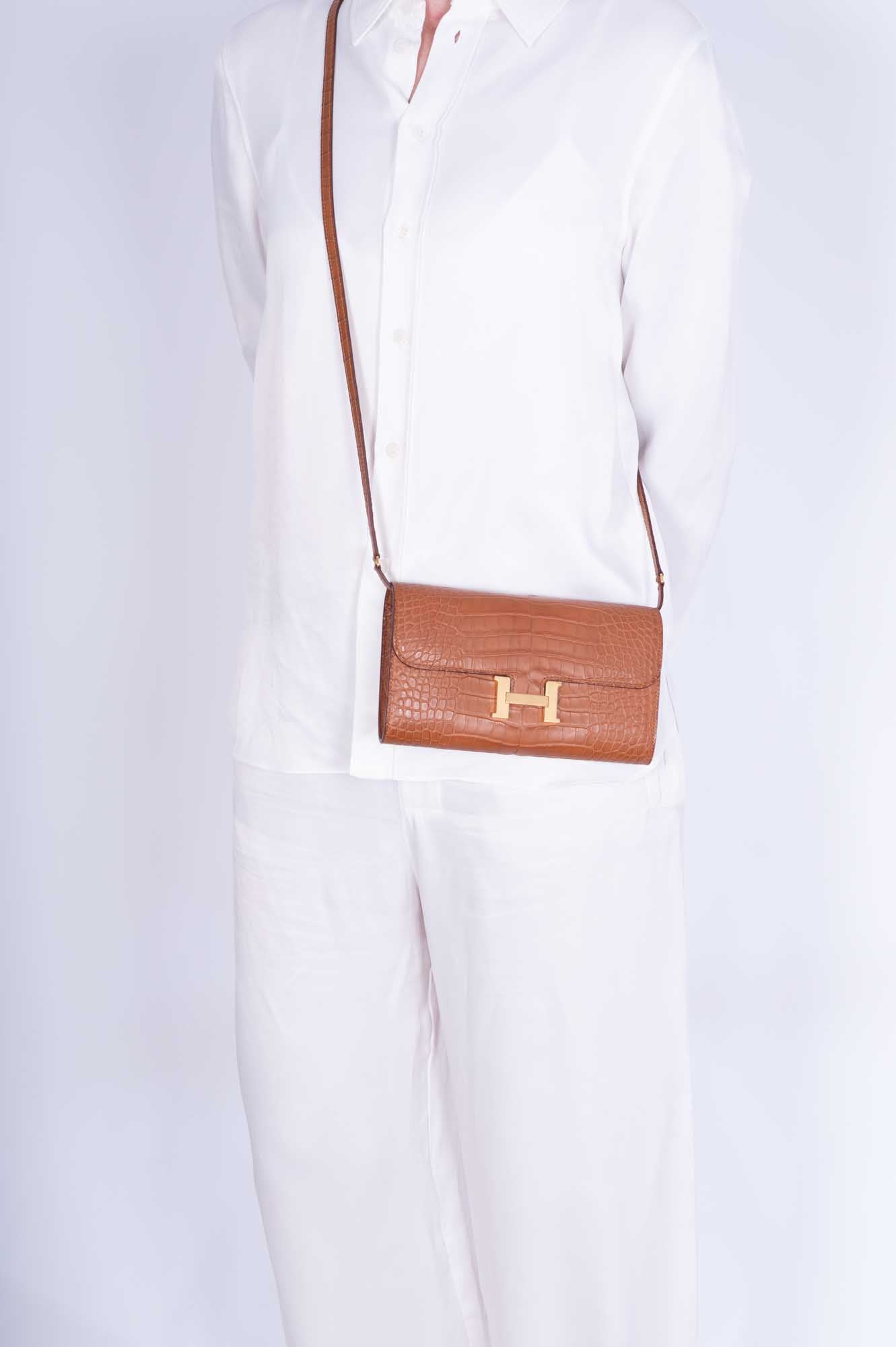 Hermès Constance Long Wallet Gold Matte Alligator Gold Hardware、mySite、garminoutage.com