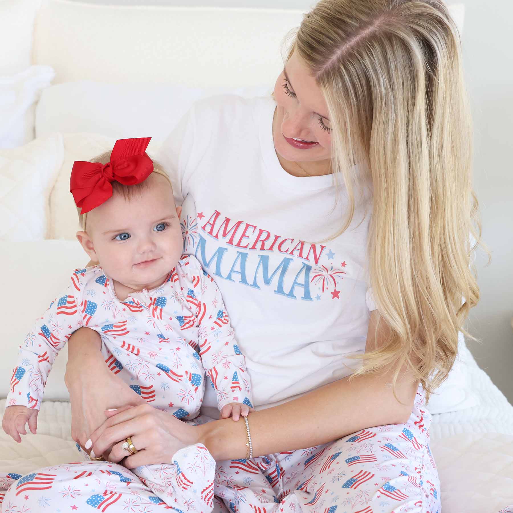  American Mama Fireworks Graphic Tee | White、mySite、layawaytickets