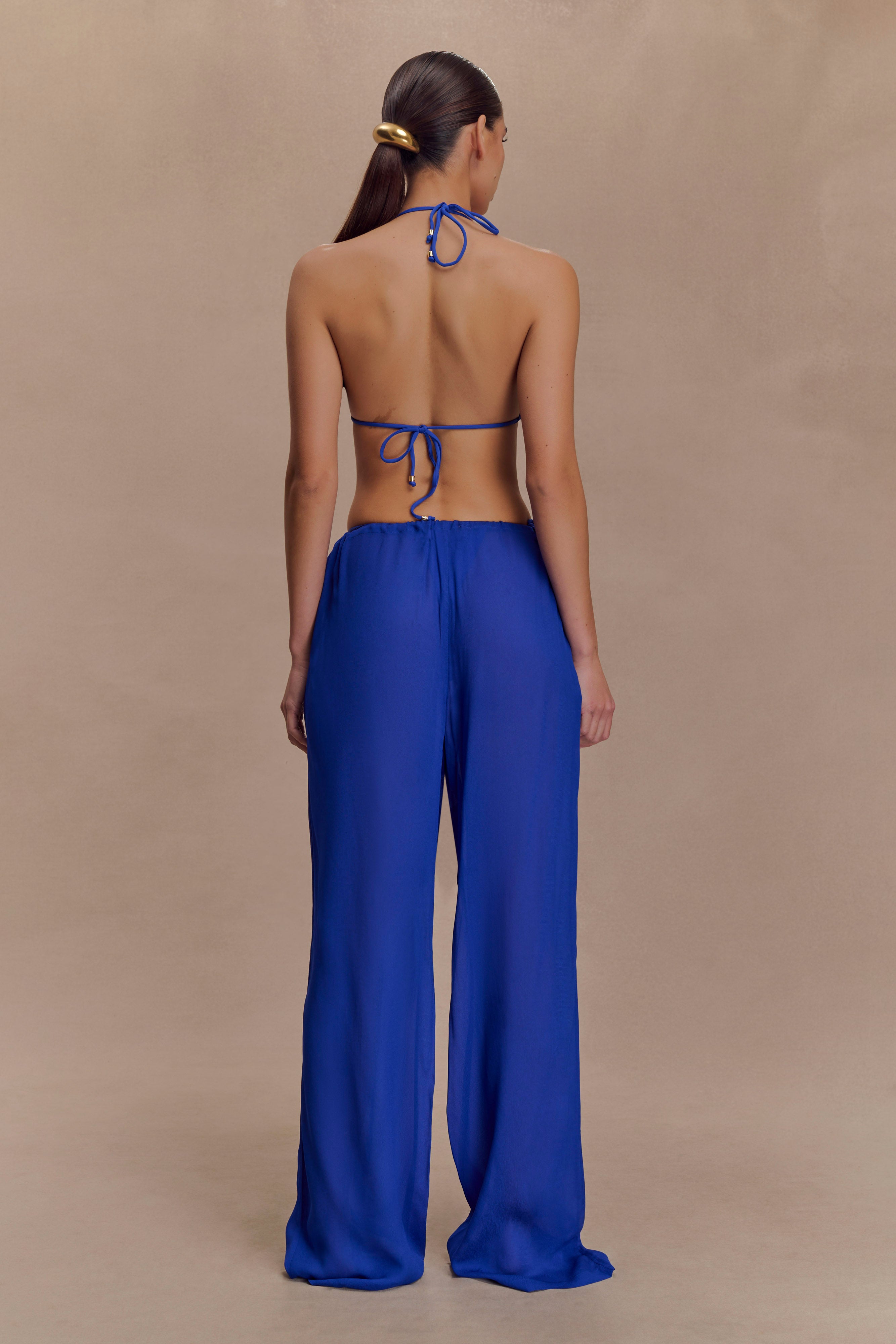 Tonya Sheer Straight Leg Pant - Cobalt Blue、mySite、solidvoid