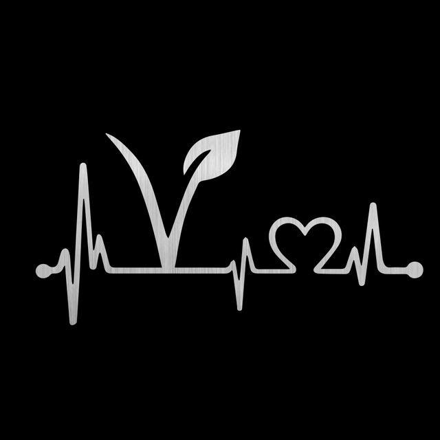 Vegan Lifeline Vinyl Car Bumper Stickers or Decal in Various Colors--Spread the message of compassion!、mySite、g9winljtr