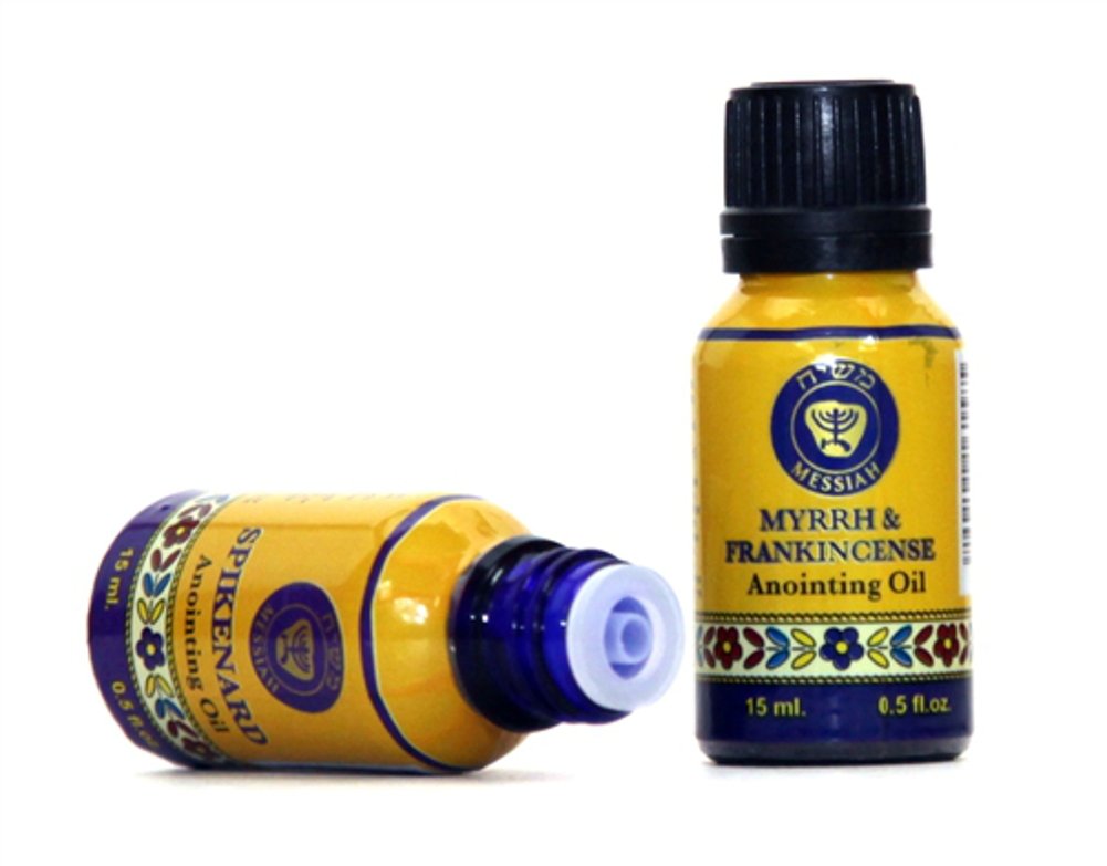  Frankincense and Myrrh anointing Oil from Ein Gedi in its new and amazing look Cobalt blue glass bottle - Anointing oil - 15ml ( 0.5 fl. oz. )、mySite、elrpsem3k
