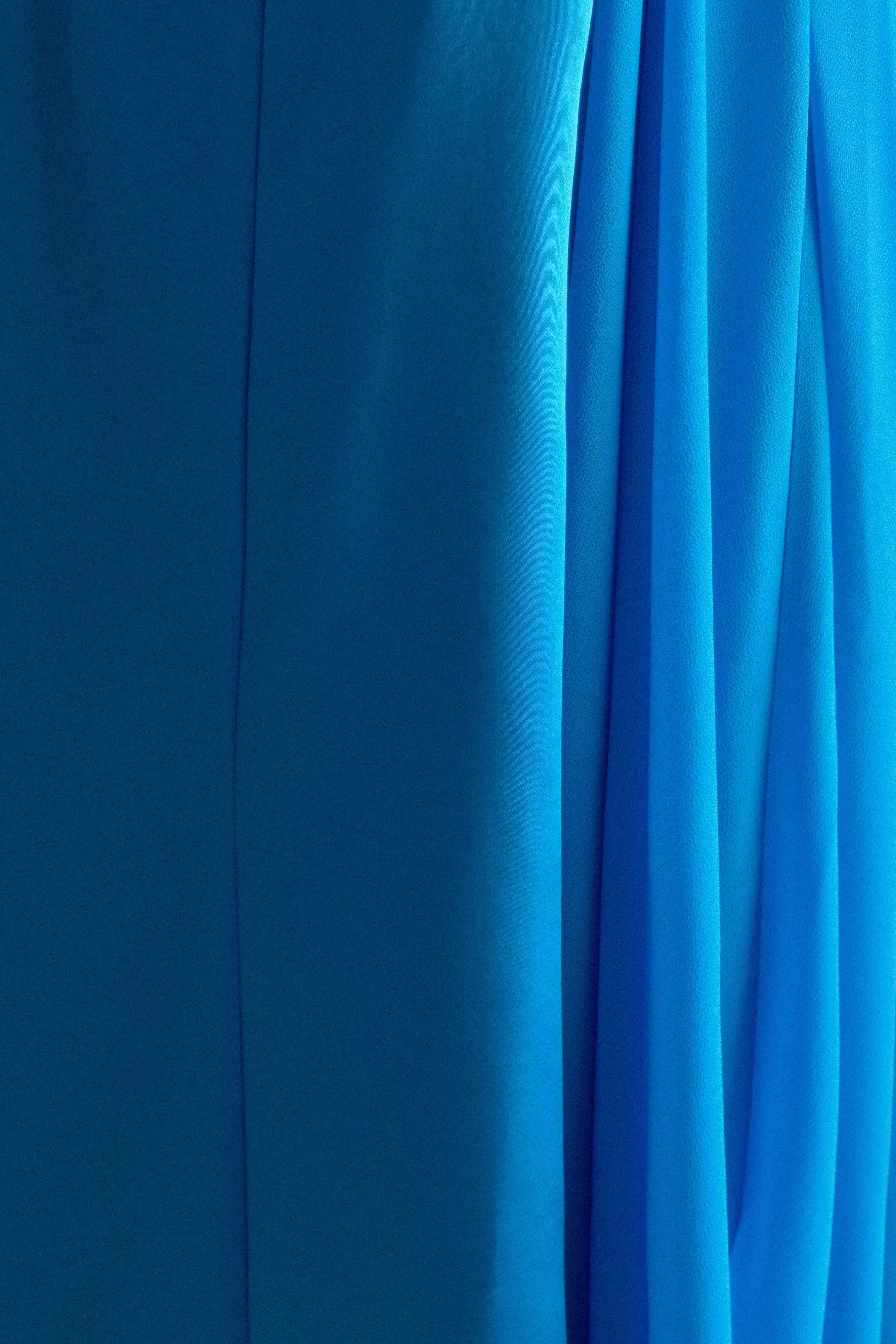 Rosella Satin Strapless Maxi Dress - Cyan Blue、mySite、solidvoid