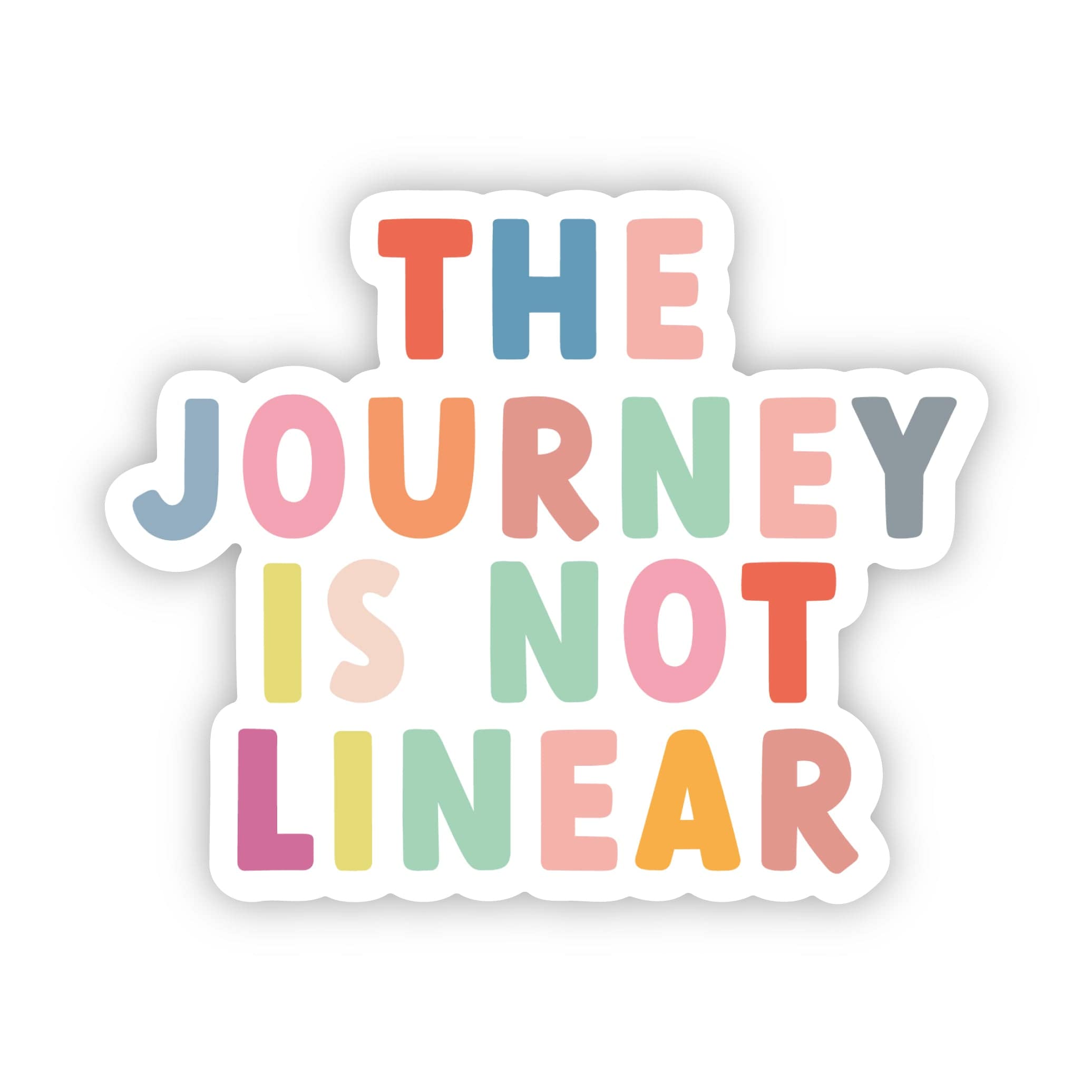  The Journey Is Not Linear Multicolor Lettering Sticker、mySite、elrpsem3k