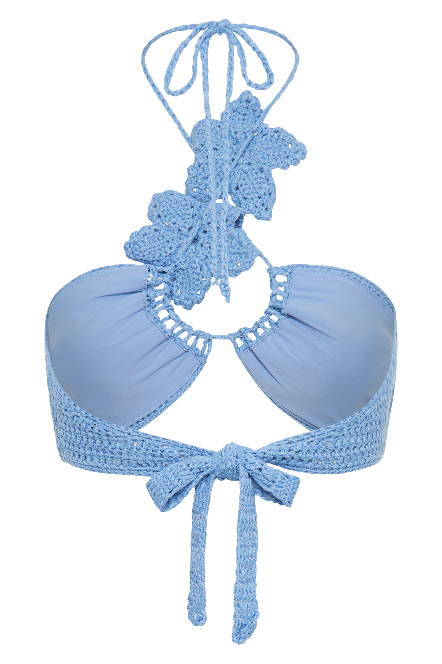 River Floral Crochet Bikini Top - Cornflower Blue、mySite、solidvoid