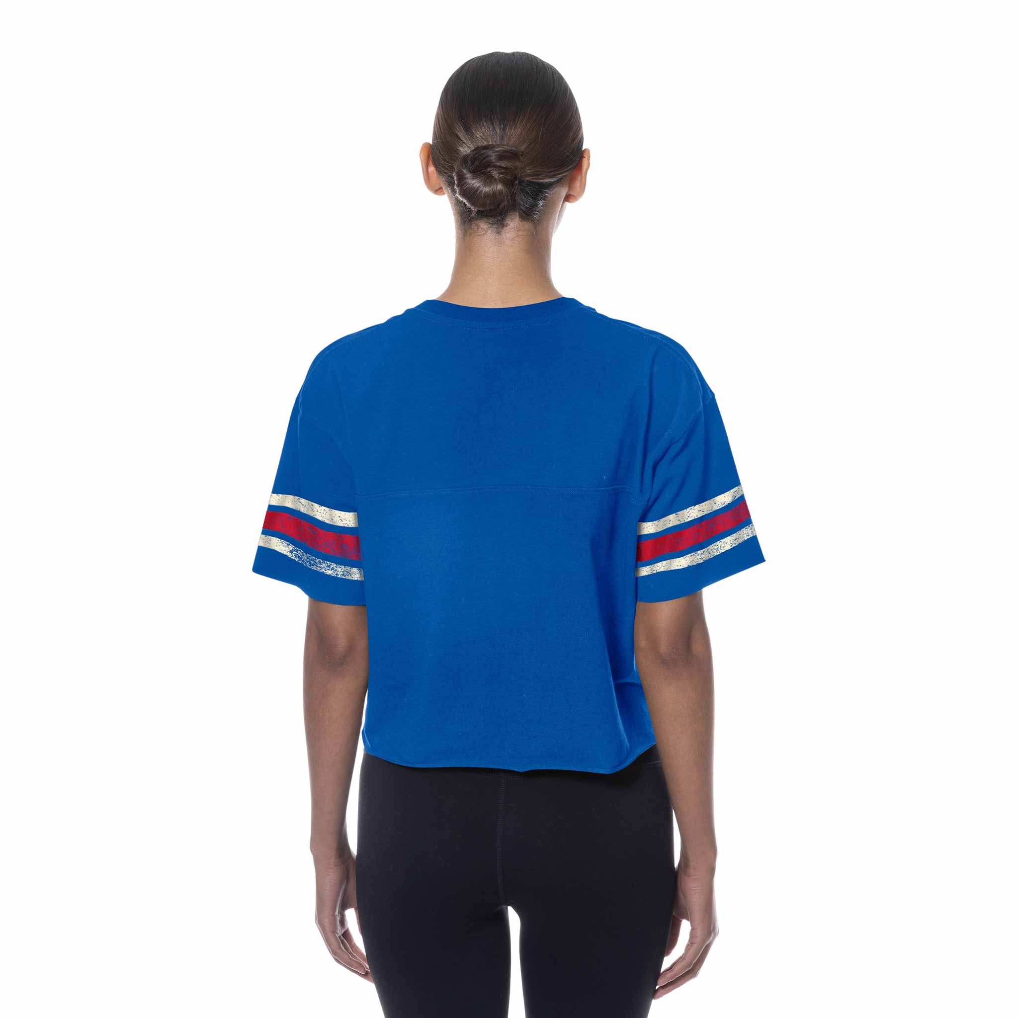 Chicago Cubs Women's New Era Crop Top V Neck T Shirt、mySite、vikingsvslions