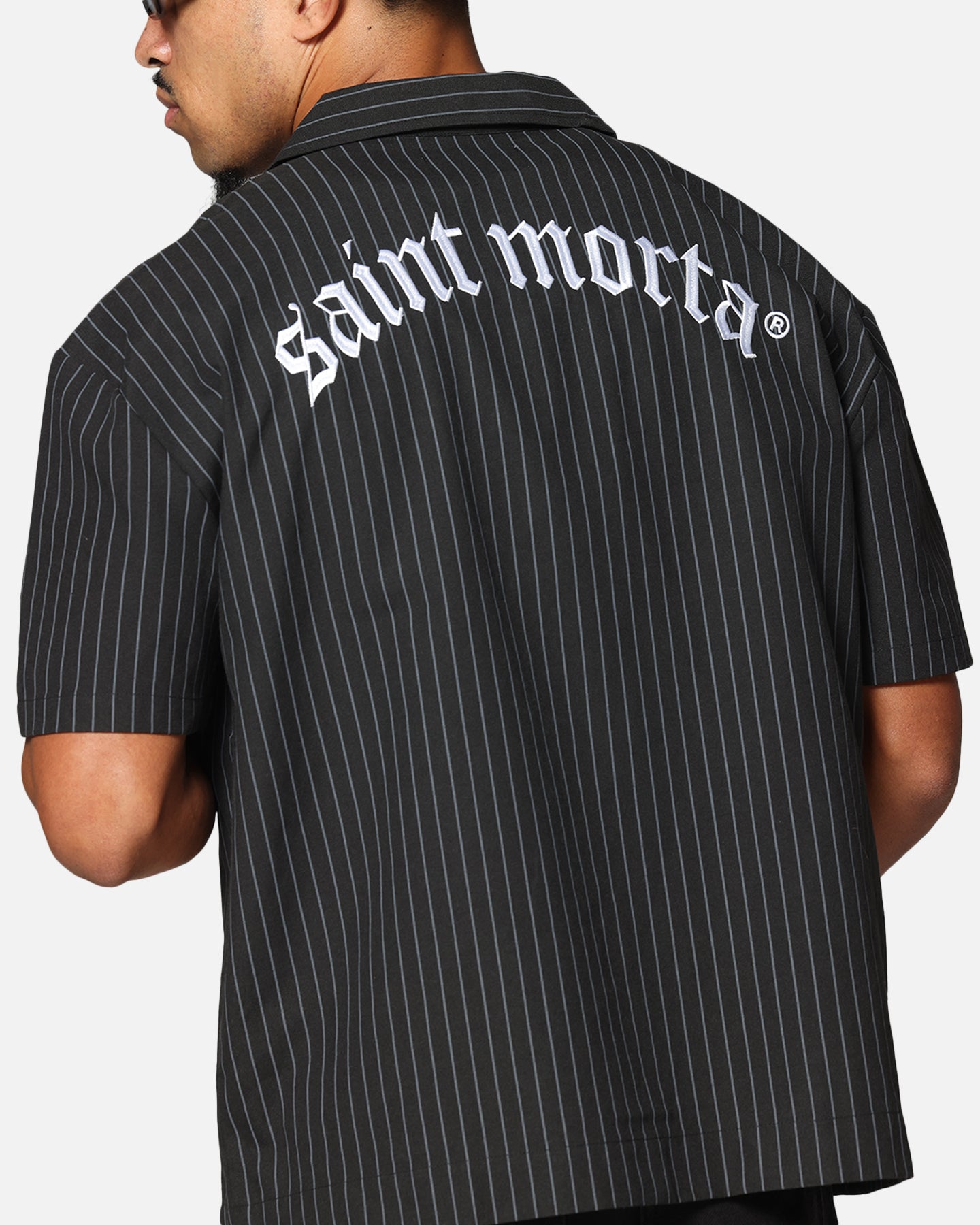 Saint Morta Gothic Pinstripe Button Up Shirt Black、mySite、zt4zffjzw