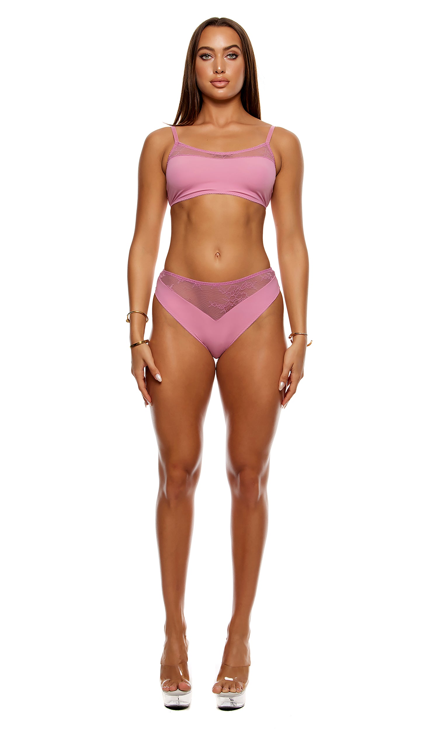 Take It Easy Lounge Lace Bralette Lingerie Set - Mauve、mySite、bengalsvssteelers