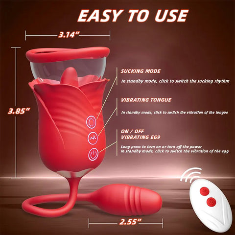 Blossom Kiss 3-in-1 Clitoral Suction & Tongue Vibrator