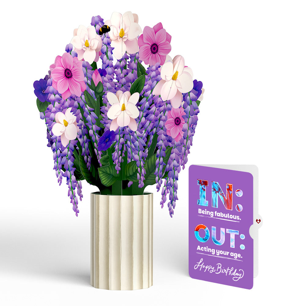 Wisteria Birthday Bouquet and IN & OUT Sentiment Set、mySite、solidvoid