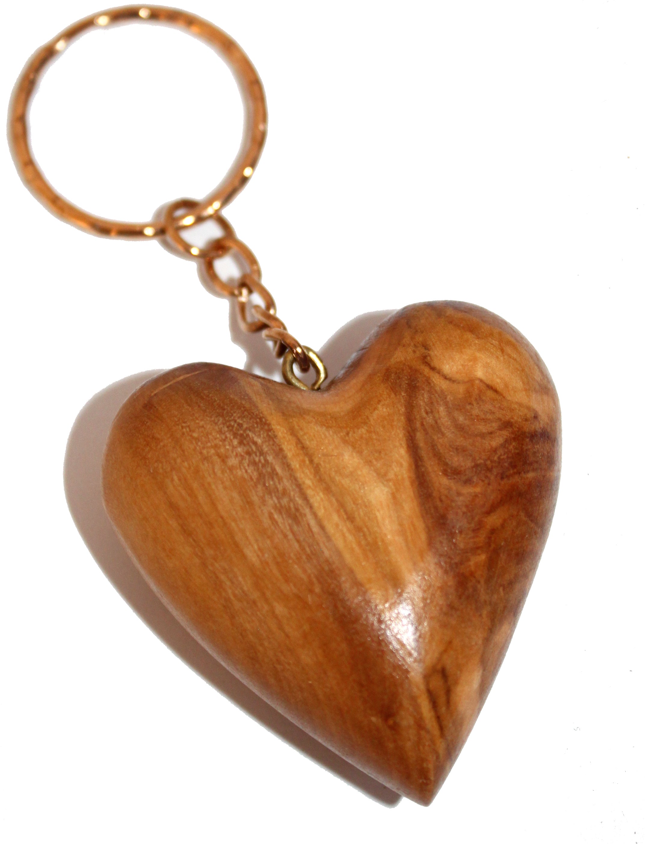 Heavy Jerusalem Olive Wood Carved Heart Key Chain or ring - 2 inches long and 1 inch thick、mySite、topwebapps