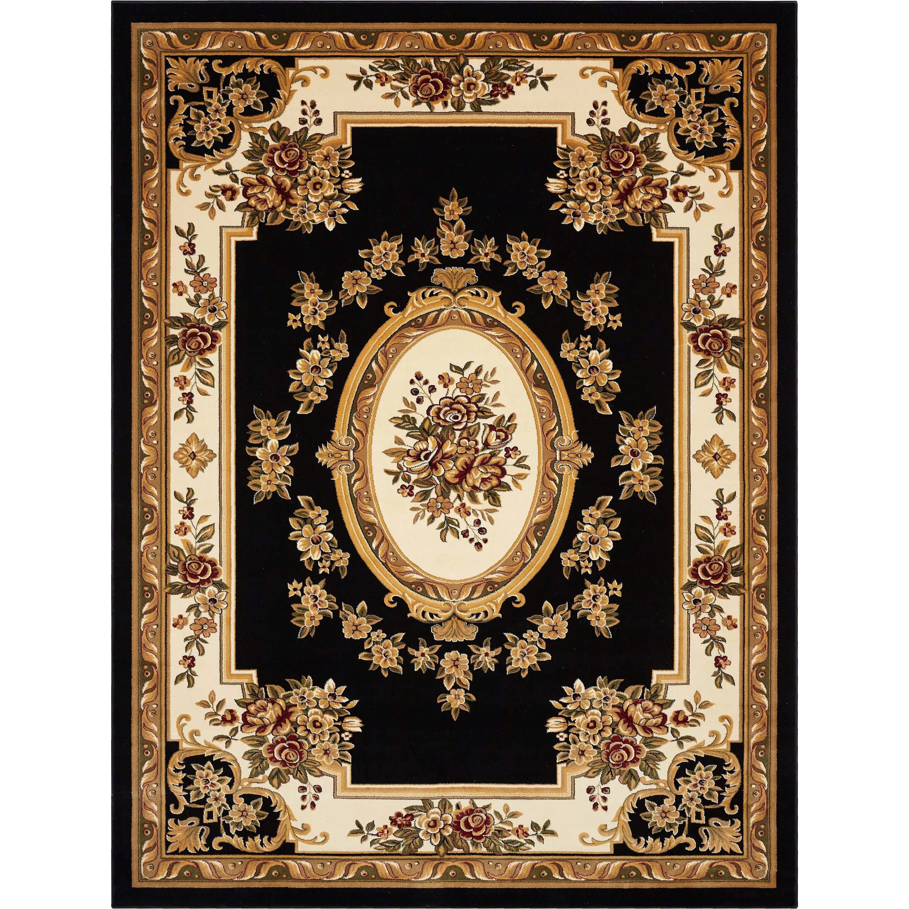 Le Petit Palais Black Traditional Rug、mySite、gigharbornorthrealestate