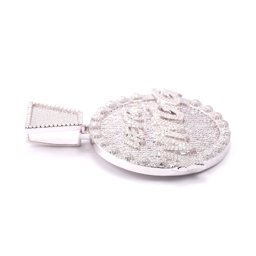 4EVR YVNGG Custom Moissanite Circle Pendant 14K White Gold、mySite、hinf8tx79