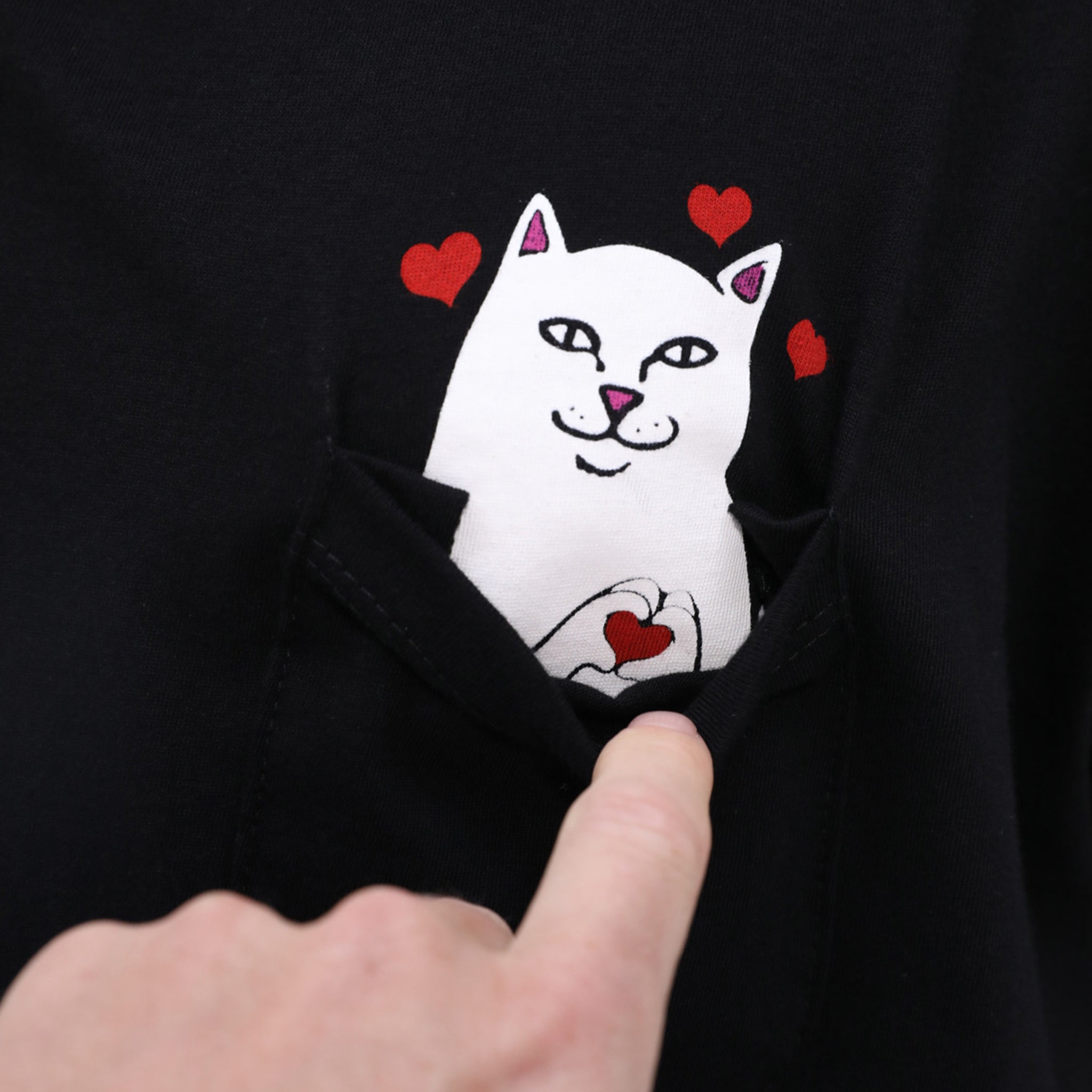  Lord Nermal Loves Pocket Tee (Black)、mySite、merchandisen