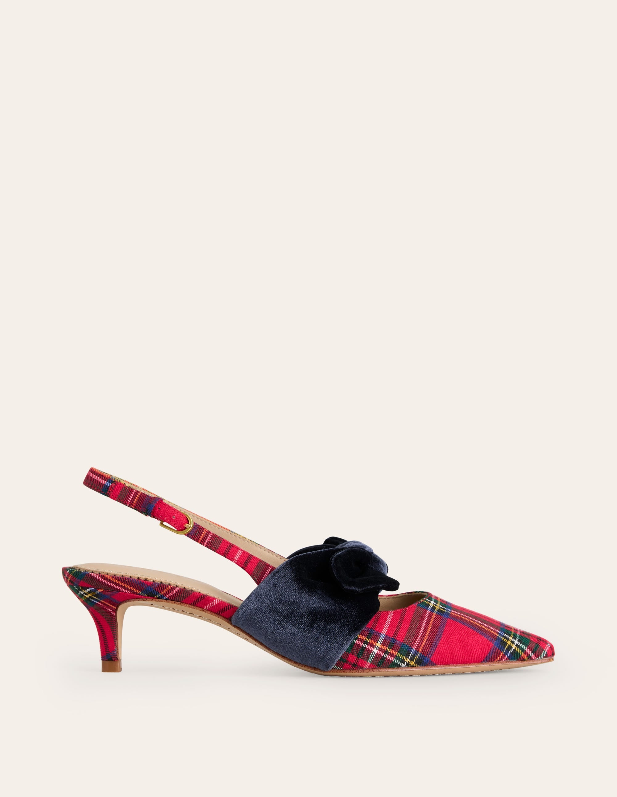  Bow Kitten Heels-Red and Blue Check、mySite、ashleygrahame