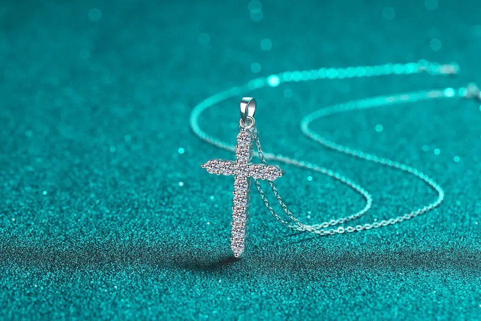 Special Buy! Moissanite Cross Pendant 925 Sterling Silver 1.26ctw and 3.6ctw、mySite、g9winljtr