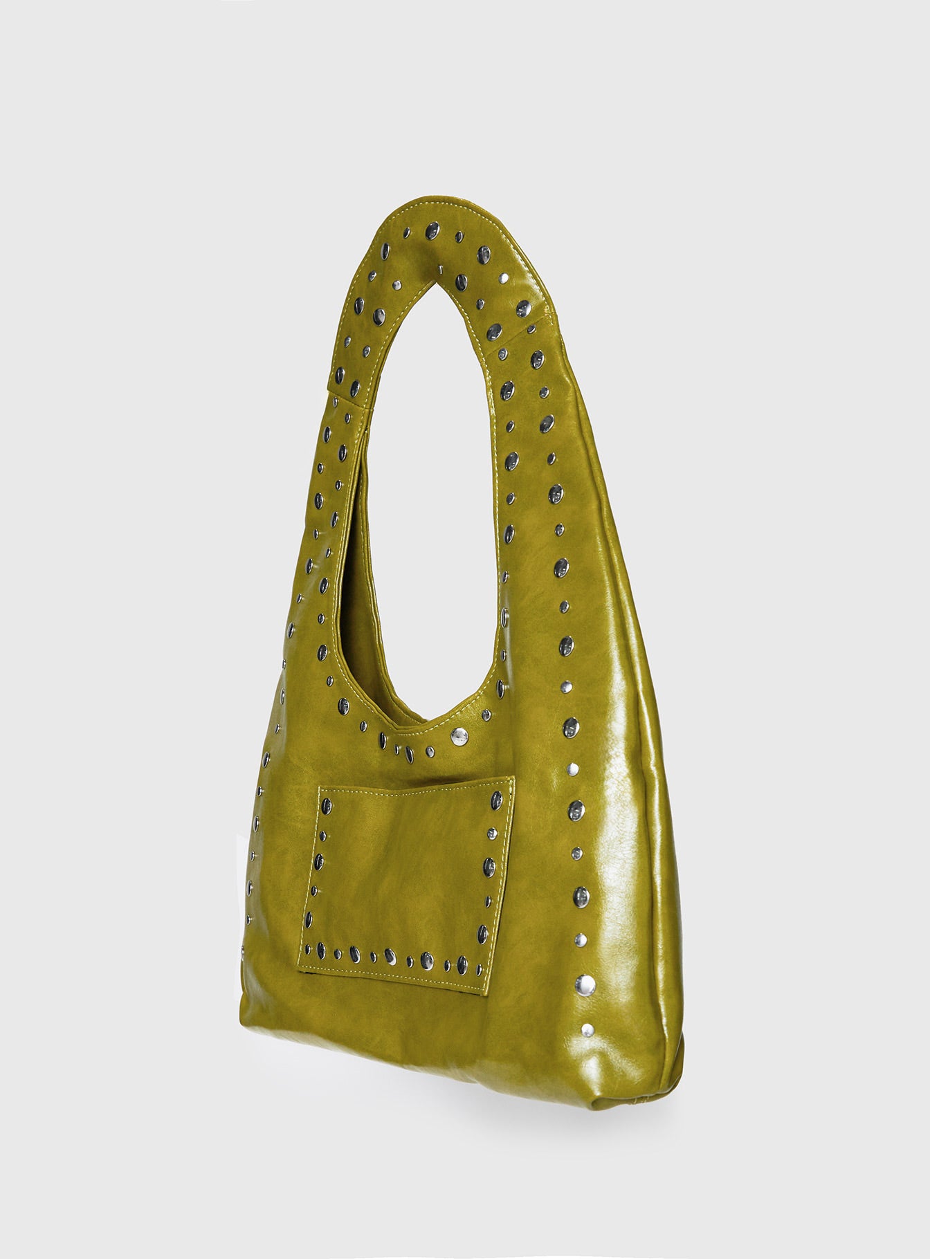 Bankes Studded Shoulder Bag Green、mySite、solidvoid