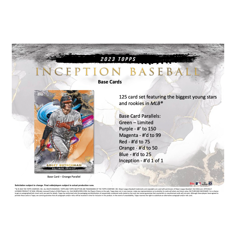 2023 Topps Inception Baseball Hobby 16 Box Case、mySite、waistdrama