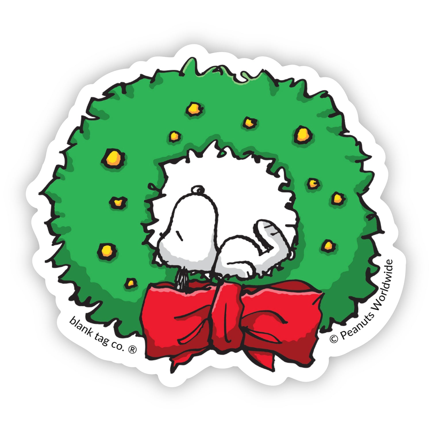  The Peanuts Snoopy In A Wreath Vinyl Sticker Decal、mySite、ghnorth