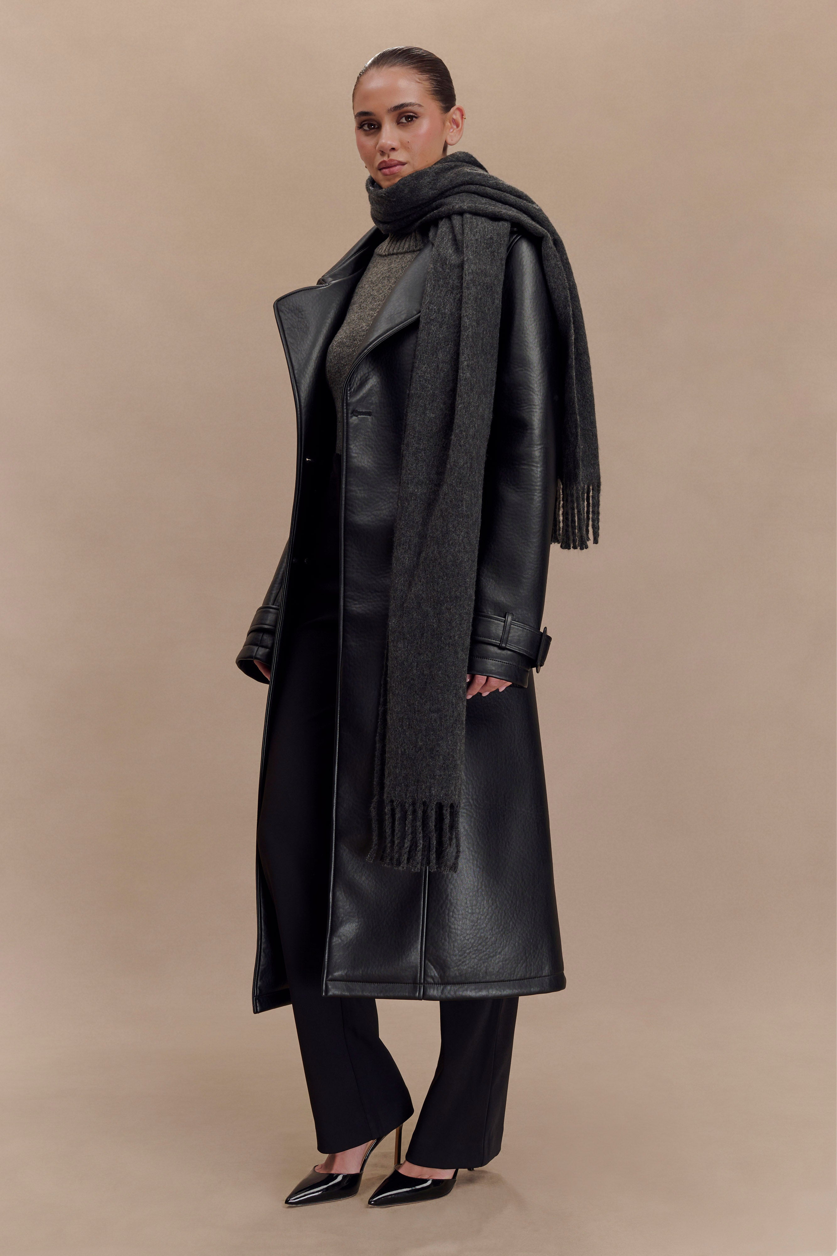 MESHKI Knit Scarf - Charcoal Marle、mySite、solidvoid