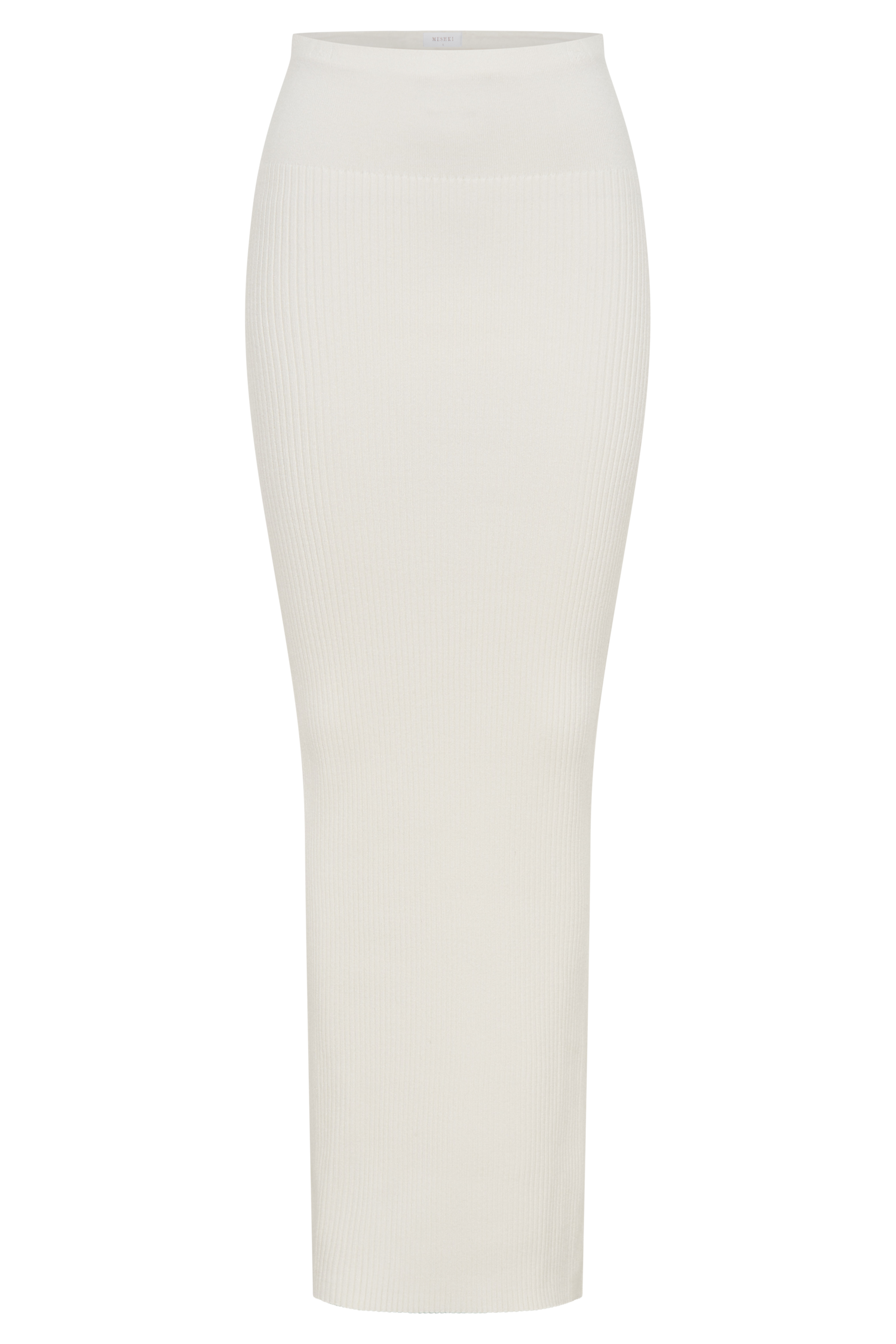 Mathilde Ribbed Knit Maxi Skirt - Ivory、mySite、solidvoid