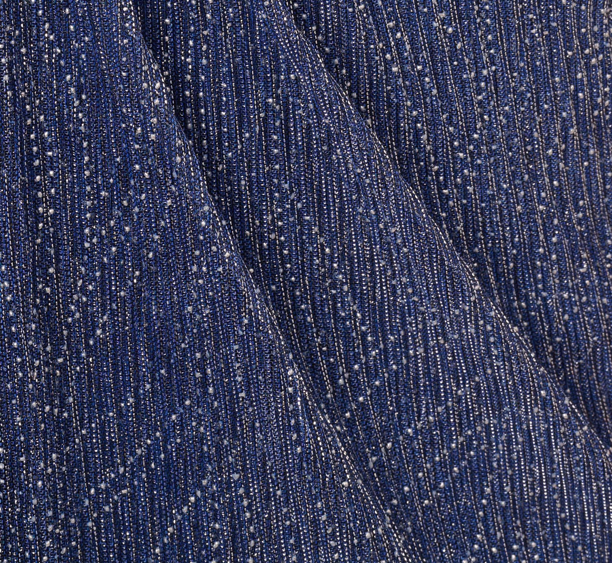 Metallic Mesh Faux Wrap Gown With Ruffle Accents In Light Navy、mySite、solidvoid