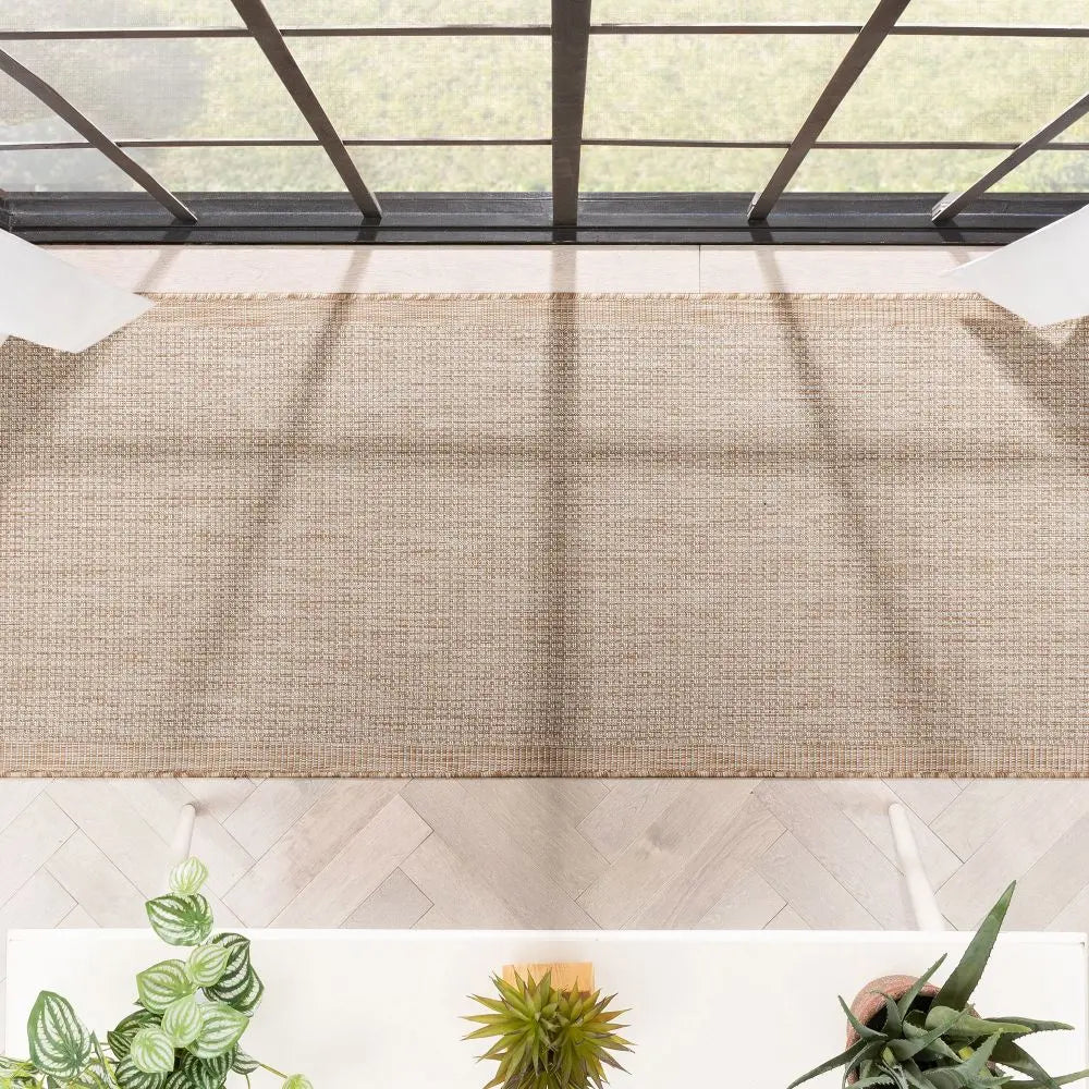 Odin Solid & Striped Border Indoor Outdoor Ivory Flatweave Rug、mySite、gigharbornorthrealestate
