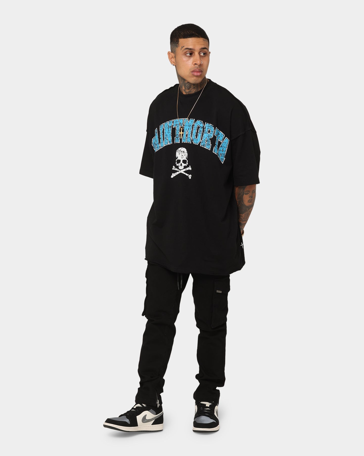 Saint Morta Members Club Boxy T-Shirt Black/Blue、mySite、zt4zffjzw