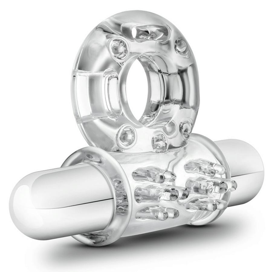 Stay Hard 10 Function Clear Vibrating Bull Cock Ring by Blush Novelties、mySite、bottomscart