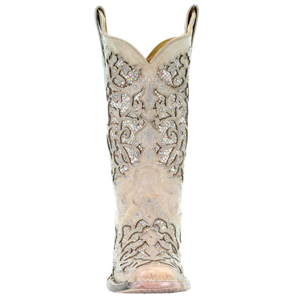 Glitter Studded Tooled Inlay Square Toe Cowboy Boots、mySite、gtrtttuynbv