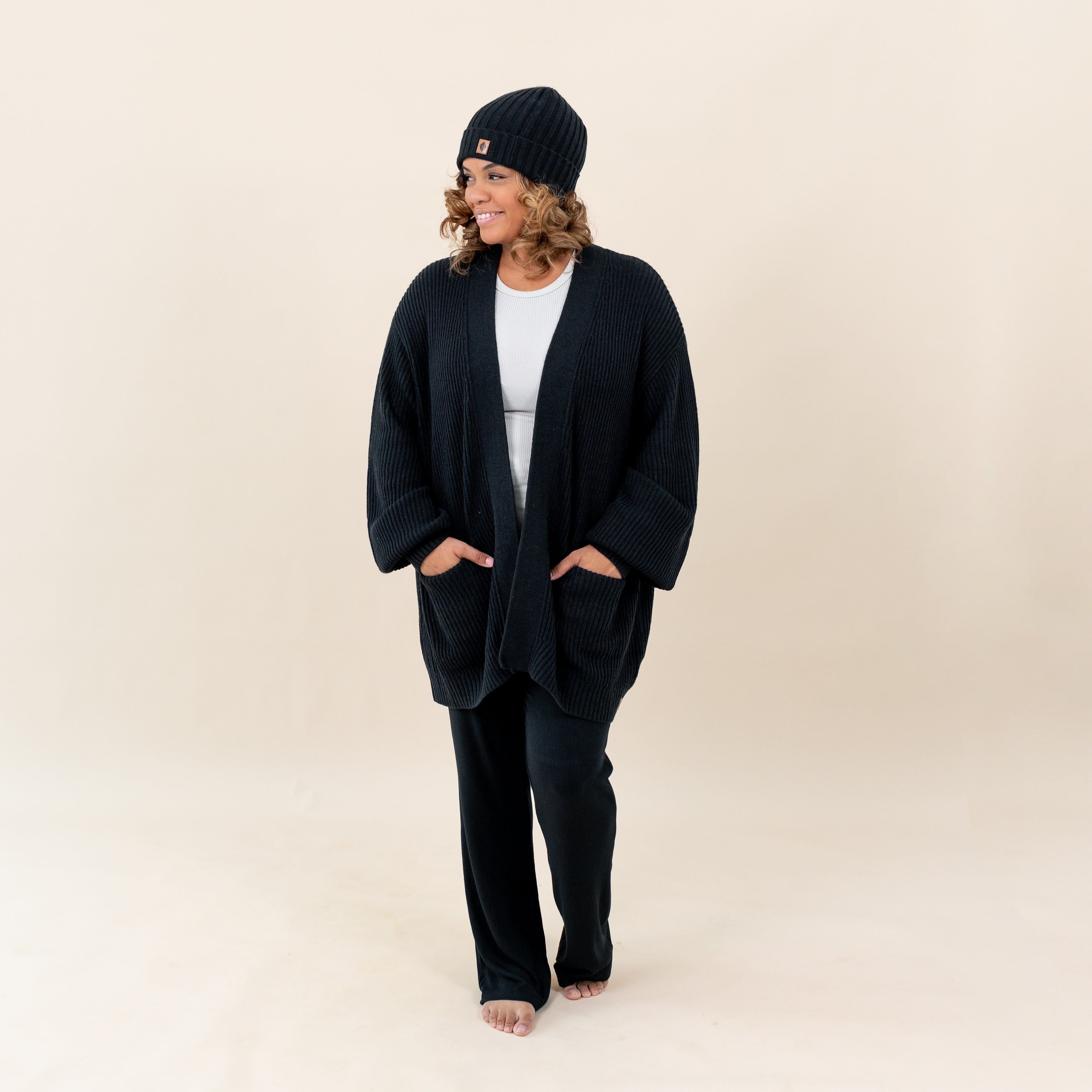  Chunky Knit Women's Oversized Cardigan in Midnight、mySite、layawaytickets