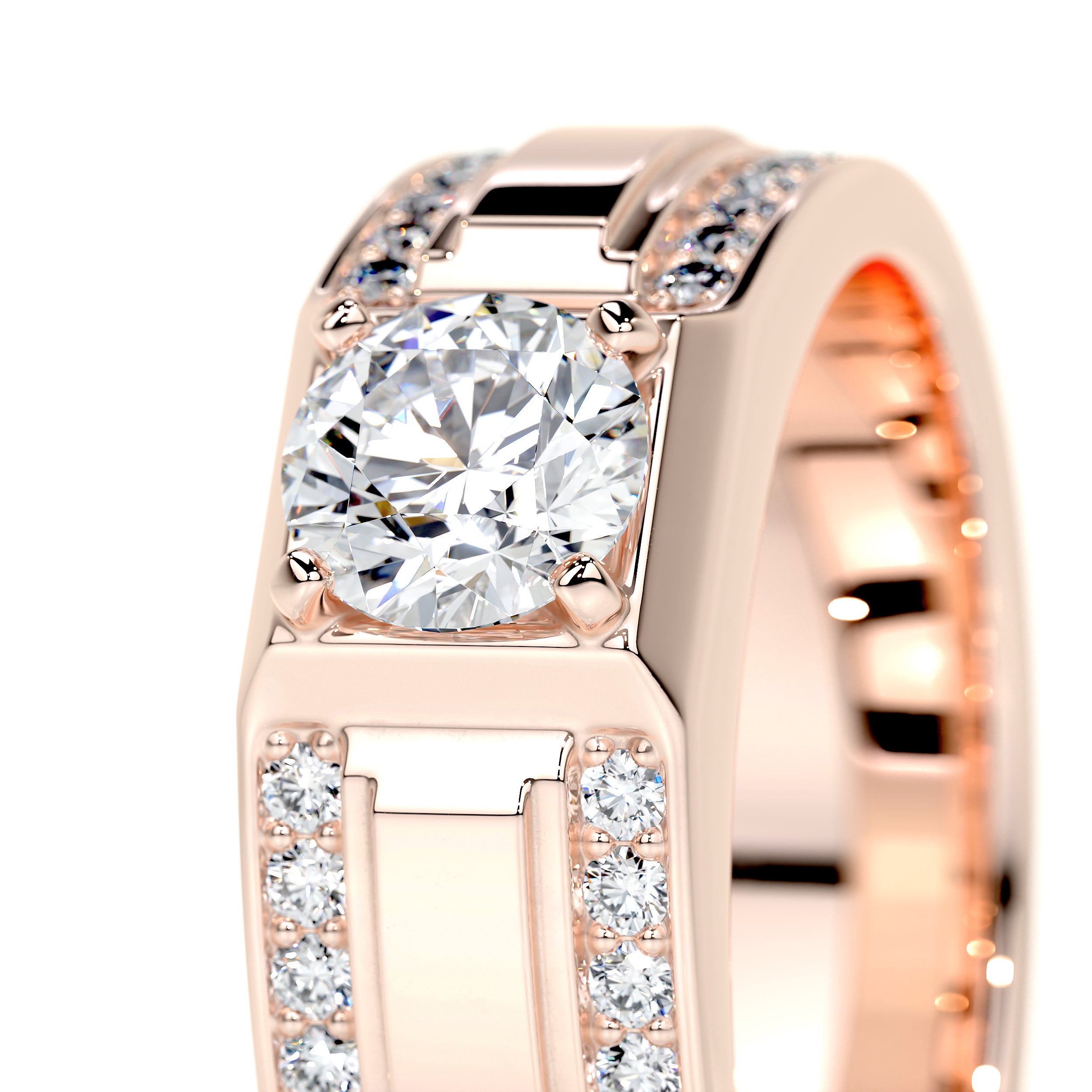 Raquel Lab Grown Diamond Wedding Band (1.25 Carat) -14K Rose Gold、mySite、hinf8tx79