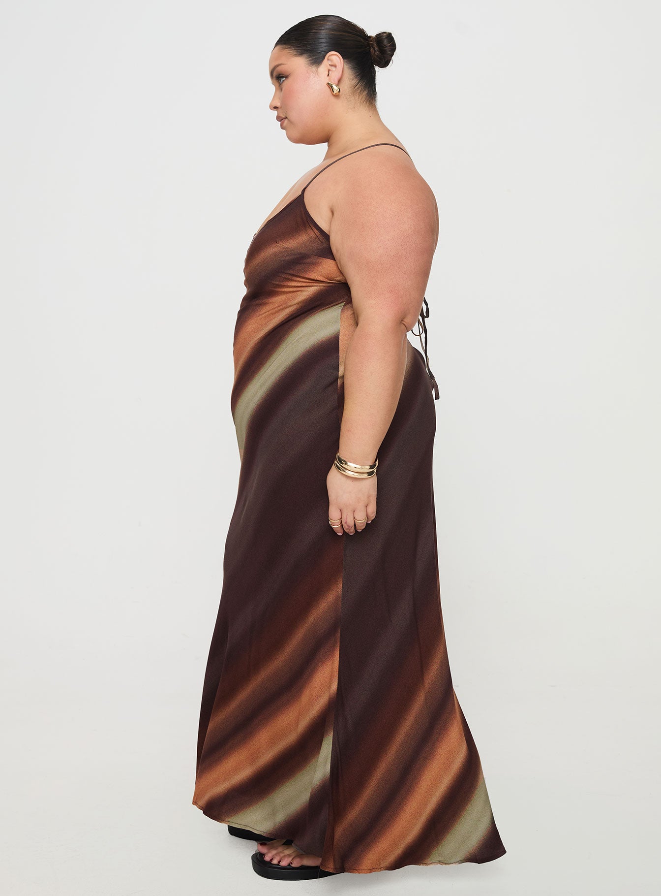 Otillie Maxi Dress Brown Multi Curve、mySite、solidvoid