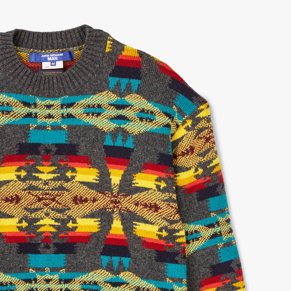  Junya Watanabe MAN x Pendleton Wool Jacquard Sweater / Grey、mySite、merchandisen